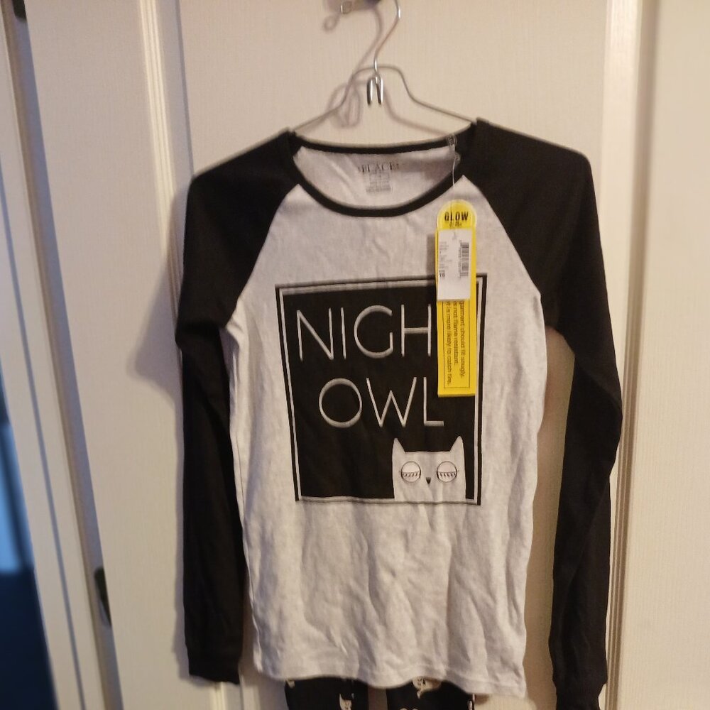 NWT Children's Place 'Night Owl' Glow in the Dark shirt - Size 16